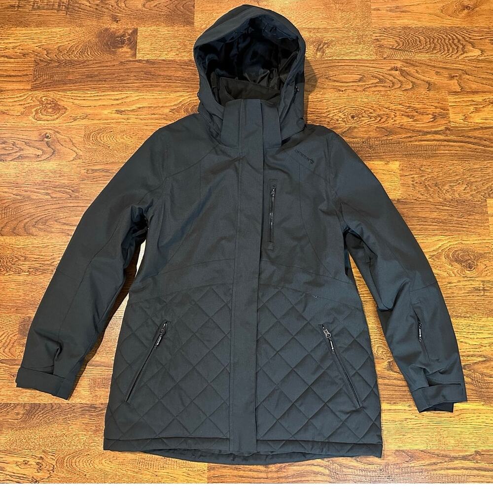 CNTRITON Women's Waterproof Insulated Ski Jacket Black Size XL Winter Coat
